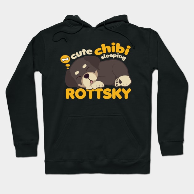 Cute Chibi Sleeping Rottsky Hoodie by Shopparottsky